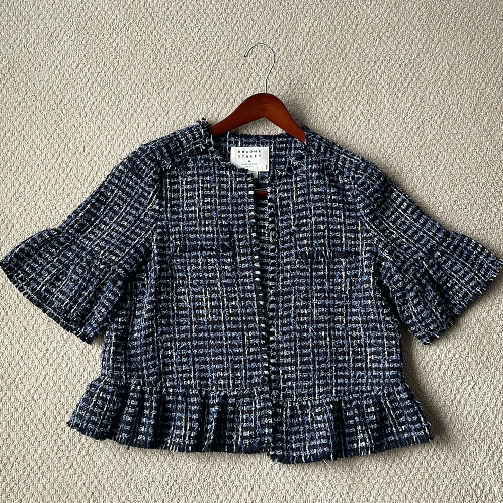 Kate Spade Tweed Cardigan Blue/Navy Size 4
